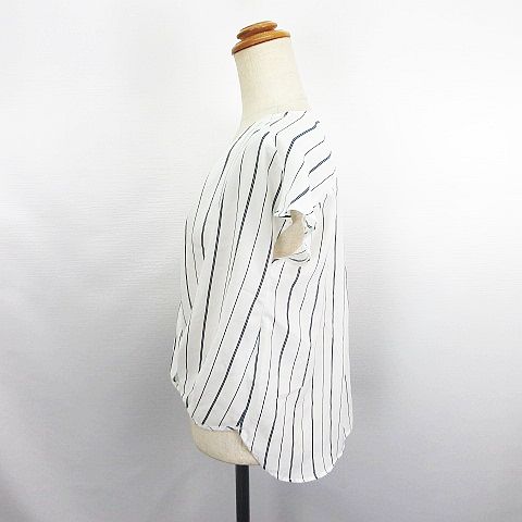【中古】ロペピクニック ROPE Picnic ブラウス シャツ 半袖 フレンチスリーブ Vネック カシュクール風 プルオーバー ストライプ シアー 36 ホワイト ※EKM レディース 【ベクトル 古着】 260404 vectorpremium-19008461 ブランド古着ベクトルプレミアム店 サンプル画像2