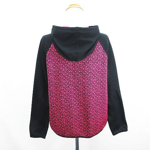 【中古】ナイキ NIKE パーカー ジャケット 長袖 ジップアップ 総柄 指穴 ロゴ 裏起...