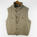 【中古】エディーバウアー EDDIE BAUER 白タグ 90’S ダウンベスト グースダウン 襟コーデュロイ 裏地チェック柄 ブラウン 茶 M ヴィンテージ ...