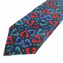 【中古】イヴサンローラン YVES SAINT LAURENT ネクタイ 総柄 ネイビー レッド グリーン ヴィンテージ オールド 万代製造 メンズ 【ベクトル 古着】 241224(4)