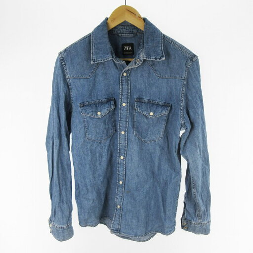【中古】ザラ ZARA デニムシャツ 長袖 S/38 インディゴ ブルー コットン トップス メンズ 【ベクトル 古着】 250328 【中古】ザラ ZARA デニムシャツ 長袖 S/38 インディゴ ブルー コットン トップス メンズ 【ベクトル 古着】 250328