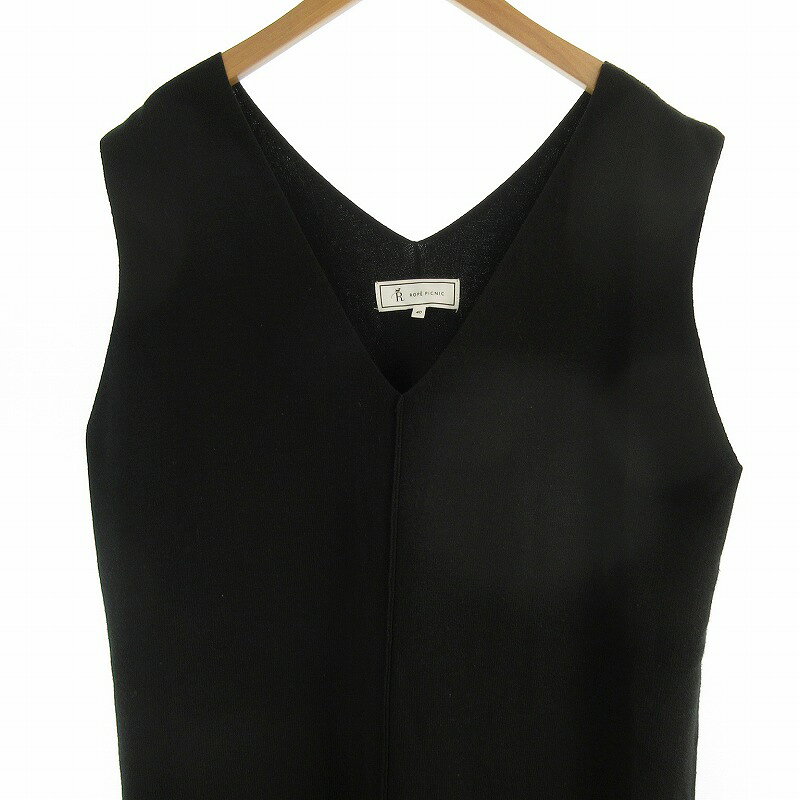 【中古】ロペピクニック ROPE Picnic アンチピリング ニット ジャンパースカート ワンピース ロング 黒 ブラック 40 ウール混 GDE-13150 レディース 【ベクトル 古着】 250621