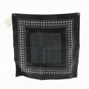 【中古】未使用品 ブリオーニ BRIONI シルク100% スカーフ チーフ ハンカチ 総柄 ドット 黒 ブラック 37cm×37cm メンズ 【ベクトル 古着...