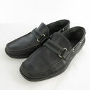 【中古】Sioux シオックス デッキシューズ ローファー 黒 ブラック レザー 8 約26cm 革靴 メンズ 【ベクトル 古着】 250802