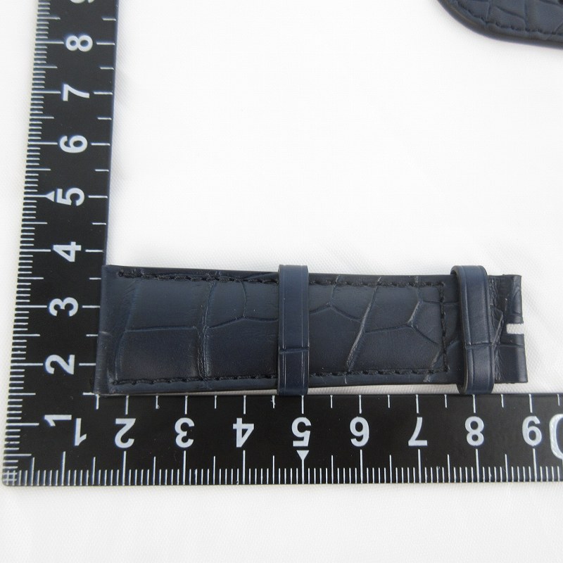 【中古】未使用品 PARMIGIANI FLEURIER パルミジャーニ フルーリエ 純正 革ベルト バンド バネ棒 クロコ アリゲーター 尾錠幅19mm ラグ幅21mm 紺 ネイビー 付属品 メンズ 【ベクトル 古着】 251026