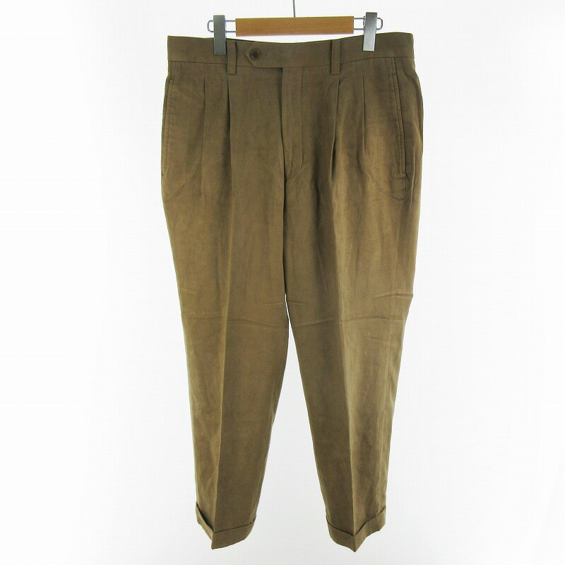 【中古】85 H・L HENRI-LUC アッシュエル アンリシャピュイ 2タック パンツ トラウザーズ スラックス ベージュブラウン メンズ 【ベクトル 古着】 260401