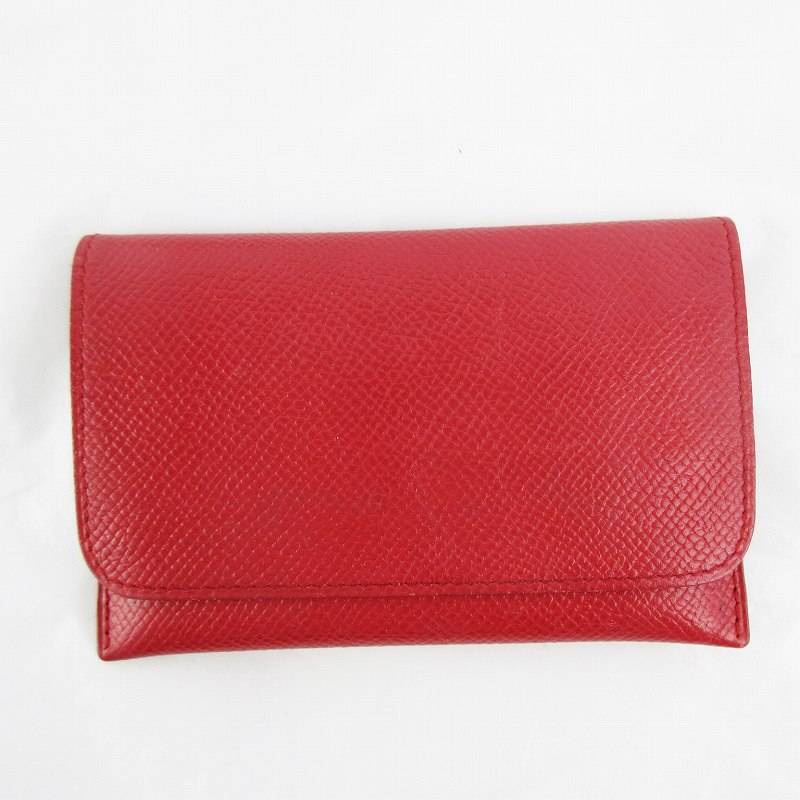 【中古】エルメス HERMES □C刻印 カードケース 名刺入れ エプソン レザー 裏地シル...
