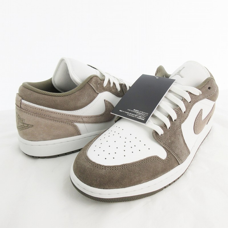 未使用品 ナイキ NIKE US11.5 29.5cm AIR JORDAN 1 LOW エア ジョーダン 553558 046 OLVGRY ENGST オリーブグレー スニーカー スウェード 靴 メンズ 260414