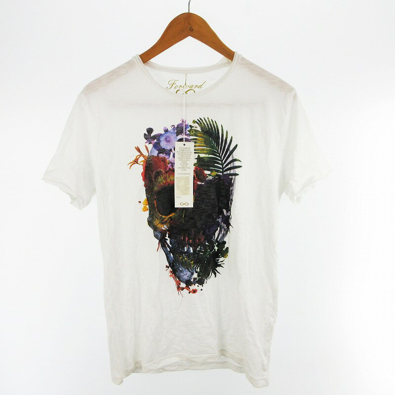 未使用品 フォワードミラノ Forward MILANO S Tシャツ 半袖 スカル プリント フラワー 花柄 ホワイト 白 メンズ  260713