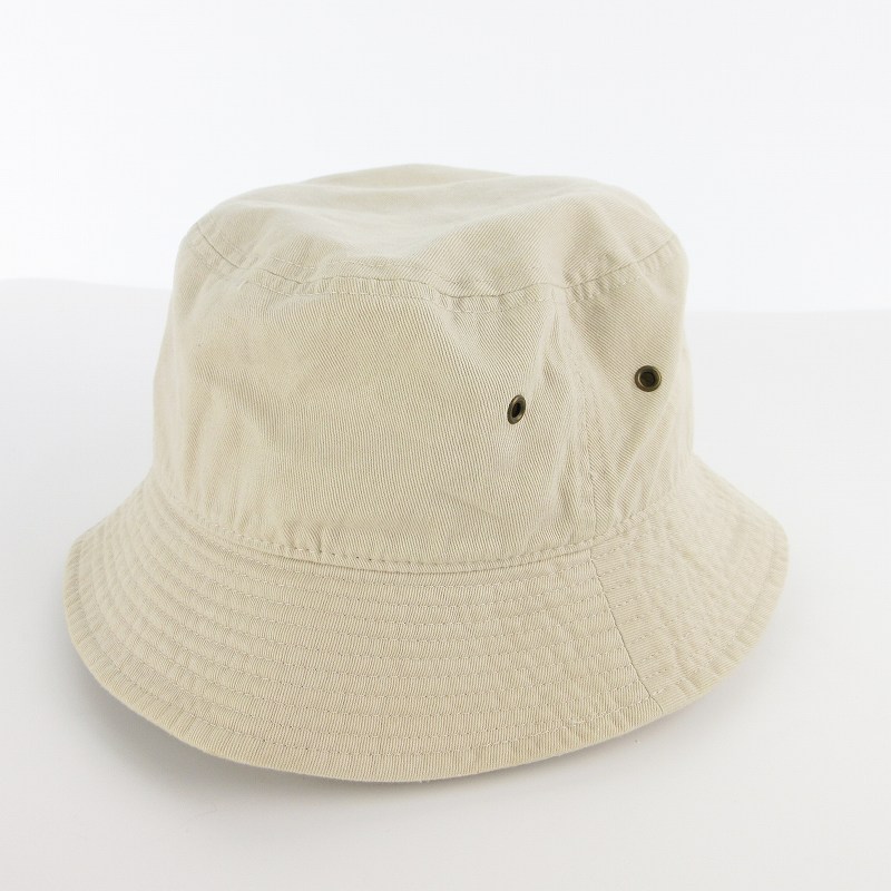【中古】newhattan ニューハッタン S/M バケットハット ベージュ 帽子 コットン メ...