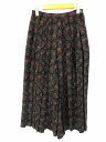 トリココムデギャルソン tricot COMME des GARCONS ガウチョパンツ キュロット プリーツ ギャザー ウール 花柄 フラワー 黒 ブラック M レディース 【中古】【ベクトル 古着】 170831 ブランド古着ベクトルプレミアム店
