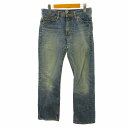 【中古】リー LEE デニムパンツ ジーンズ ローライズ USED加工 ジップフライ 青系 ブルー系 L ●ECO 0123 レディース 【ベクトル 古着】 2...