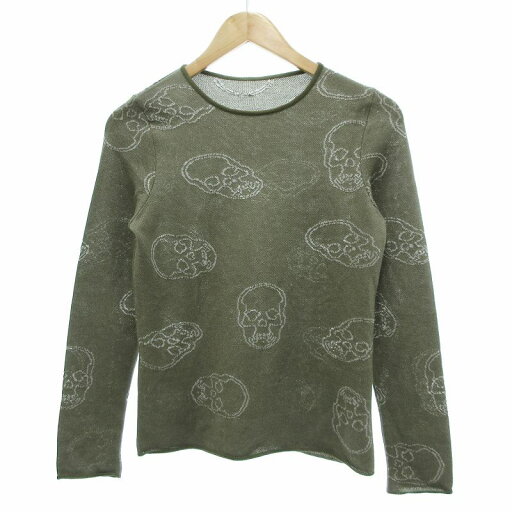 【中古】ルシアンペラフィネ LUCIEN PELLAT-FINET ニット カットソー 長袖 スカルプリント 総柄 イタリア製 S カーキ /JS ■GY09 レディース 【ベクトル 古着】 250322 【中古】ルシアンペラフィネ LUCIEN PELLAT-FINET ニット カットソー 長袖 スカルプリント 総柄 イタリア製 S カーキ /JS ■GY09 レディース 【ベクトル 古着】 250322