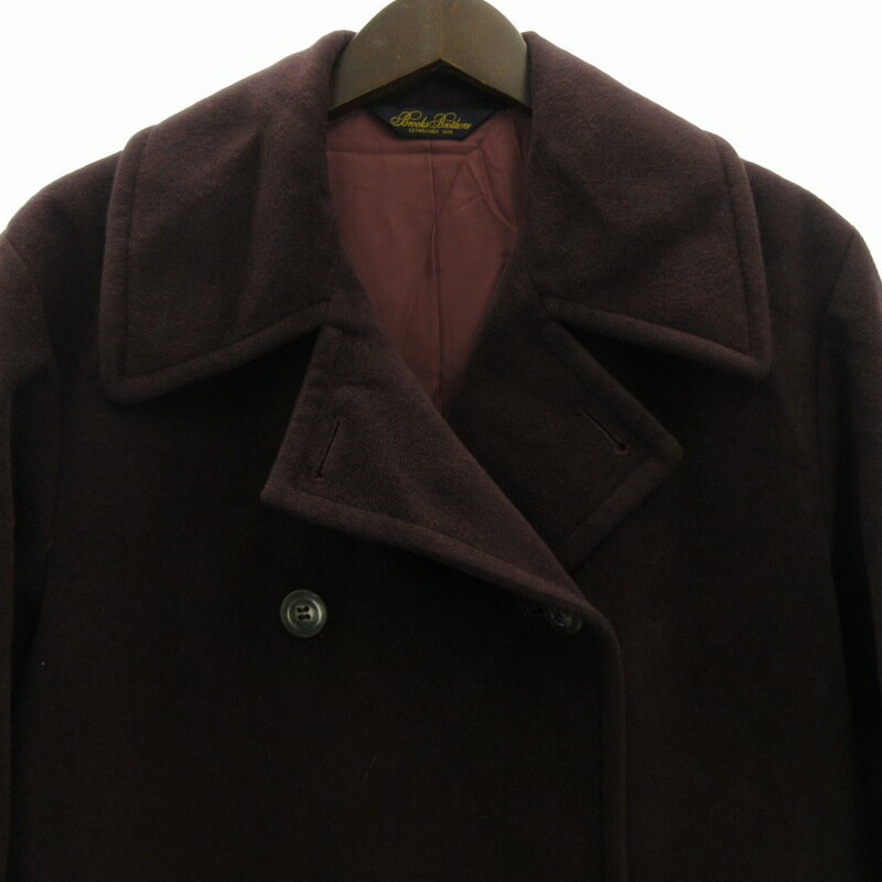 【中古】ブルックスブラザーズ BROOKS BROTHERS 美品 ダブルチェスターコート ジャケット ウールメルトン ベルト付き 9 紫 パープル 0428 ■GY09 レディース 【ベクトル 古着】 250428