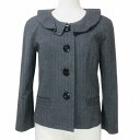 【中古】ジルスチュアート JILL STUART ストライプ テーラードジャケット 総裏地 S グレー X レディース 【ベクトル 古着】 250526(4)