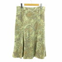 【中古】スキャパ SCAPA 美品 ゴブラン フレア ロングスカート 総柄 リネン混 44 ベージュ マルチカラー ■GY09 0610 レディース 【ベクトル 古着】 250610(4)