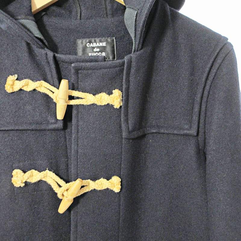 【中古】ズッカ zucca ダッフルコート ジャケット ウール フーディ S 紺 ネイビー 0625 ●ECO メンズ 【ベクトル 古着】 250625