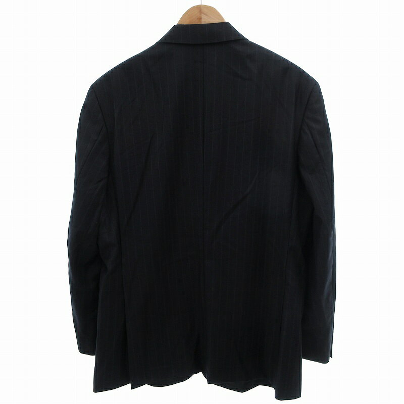 【中古】ダーバン DURBAN スーツ セットアップ フォーマル テーラードジャケット スラックス パンツ ストライプ シングル 2B 背抜き ロロピアーナ ダークネイビー /OU ●ECO メンズ 【ベクトル 古着】 250711