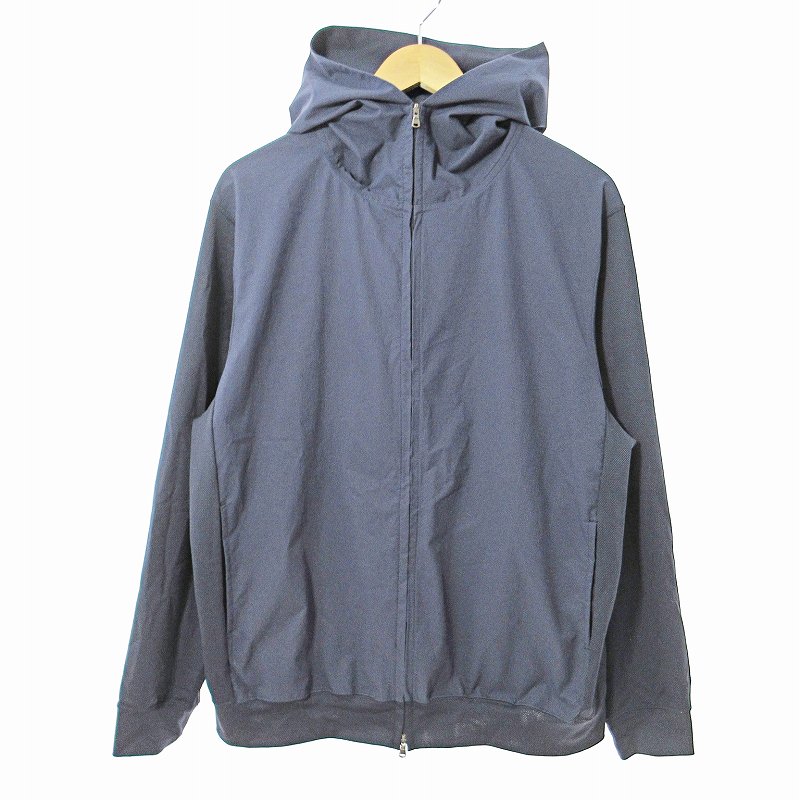 【中古】ランバン LANVIN コレクション 美品 ブルゾン ダブルジップ ジャケット フーディ 52 紺 ネイビー 0624 ●ECO メンズ 【ベクトル 古着】 250624