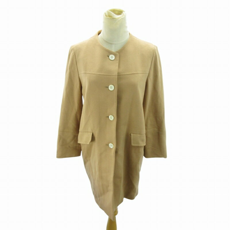 【中古】イエナ IENA ノーカラーコート スプリング ミドル丈 36 ピンク系 0728 ■MET1 レディース 【ベクトル 古着】 250728