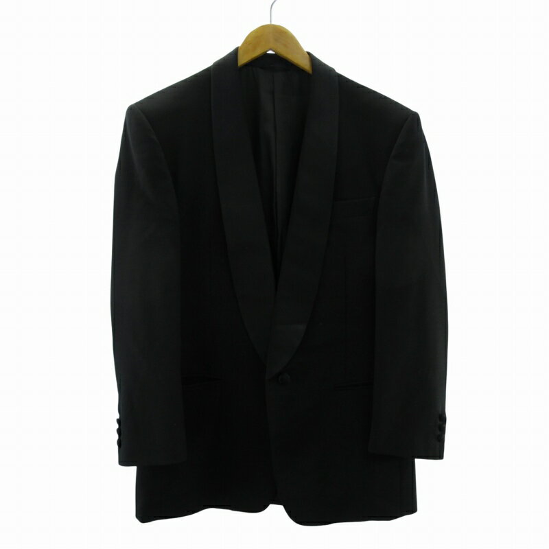 【中古】ランバン LANVIN PARIS 美品 モヘア タキシード スーツ セットアップ 1釦 黒 ブラック 48 約L相当 メンズ 【ベクトル 古着】 250724