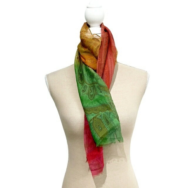 【中古】エトロ ETRO スカーフ ストール ショール ペイズリー柄 絹 シルク マルチカラー 0912 ■WY レディース 【ベクトル 古着】 250912