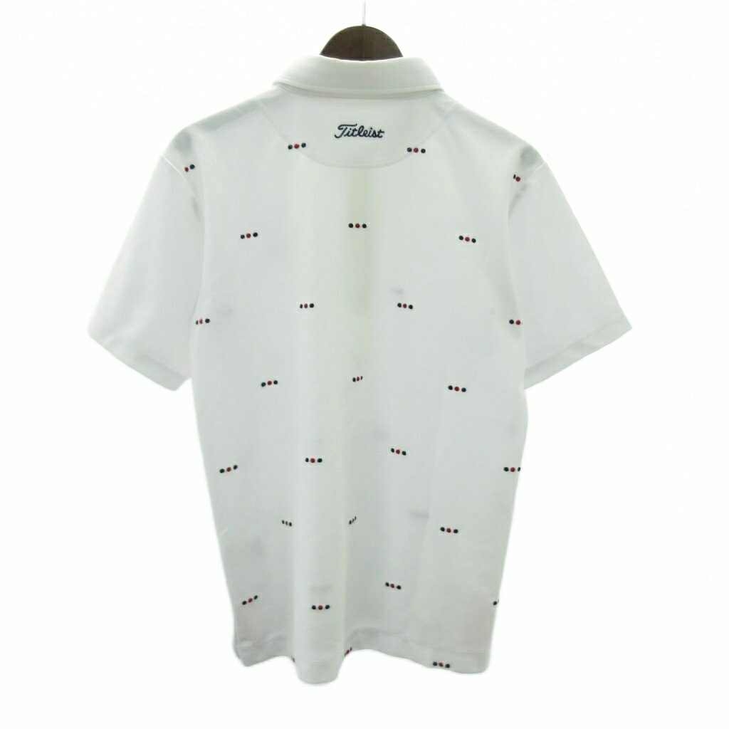 【中古】タイトリスト TITLEIST ロゴ刺しゅう ポロシャツ ゴルフ ウエア ドット L 白 ホワイト メンズ 【ベクトル 古着】 250913