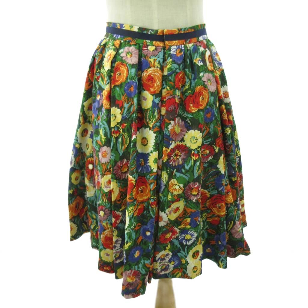 【中古】ロイスクレヨン Lois CRAYON 美品 ギャザースカート 花柄 M マルチカラー 0928 ■YHS5 レディース 【ベクトル 古着】 250928