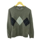 【中古】ユニクロ UNIQLO ニット セーター アーガイル ウール 長袖 M グレー 0928 ■YHS5 メンズ 【ベクトル 古着】 250928
