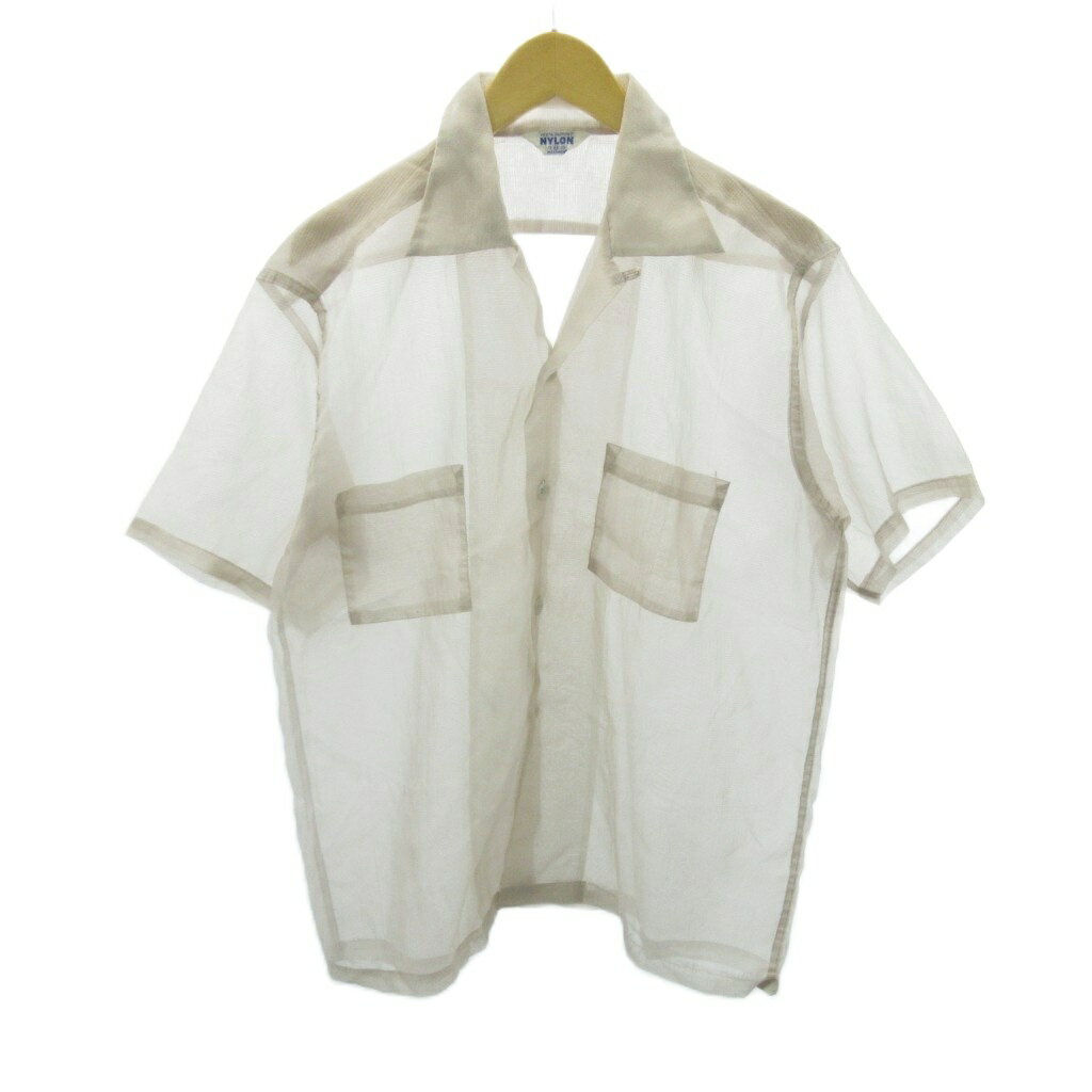 【中古】ヴィンテージ VINTAGE 50s シアサッカーシャツ シースルー デュポン社 ナイロン 半袖 ピンク 1129 メンズ 【ベクトル 古着】 251129