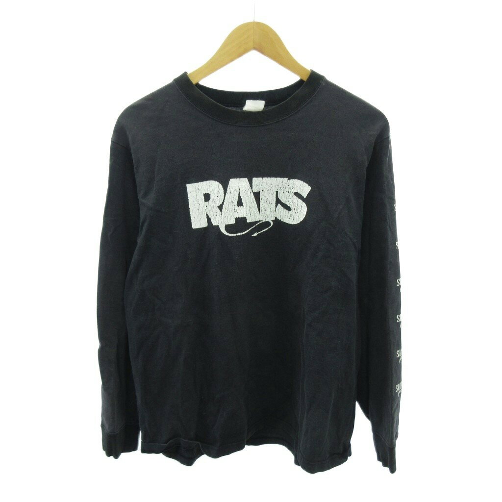 【中古】ラッツ RATS WAY OF LIFE Tシャツ ラバープリント 長袖 L 黒 ブラック 1203 メンズ 【ベクトル 古着】 251203ブランドラッツ RATS表記サイズL実寸サイズ肩幅：約50cm　身幅：約58cm　着丈：約...