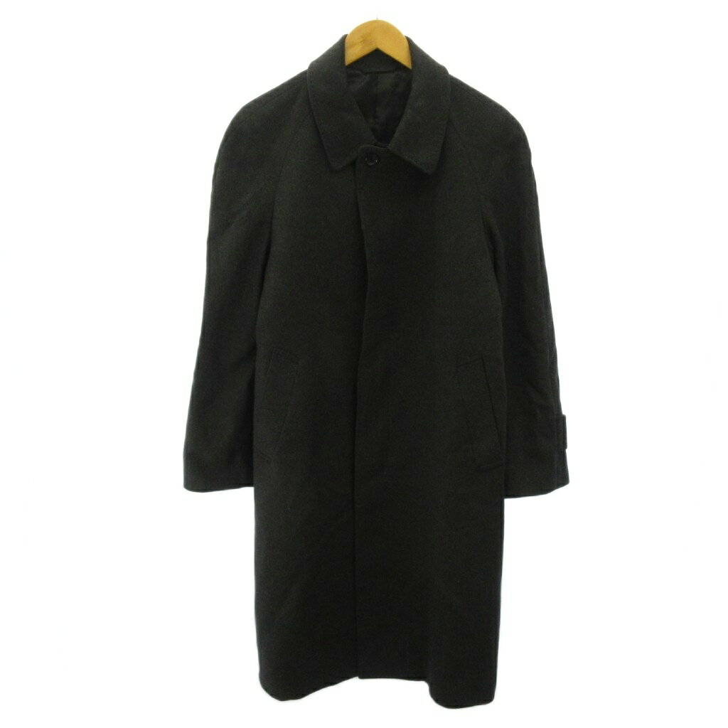 乐天商城 - 【中古】ステンカラーコート カシミヤ100% ロング丈 M グレー 0528 メンズ 【ベクトル 古着】 260528