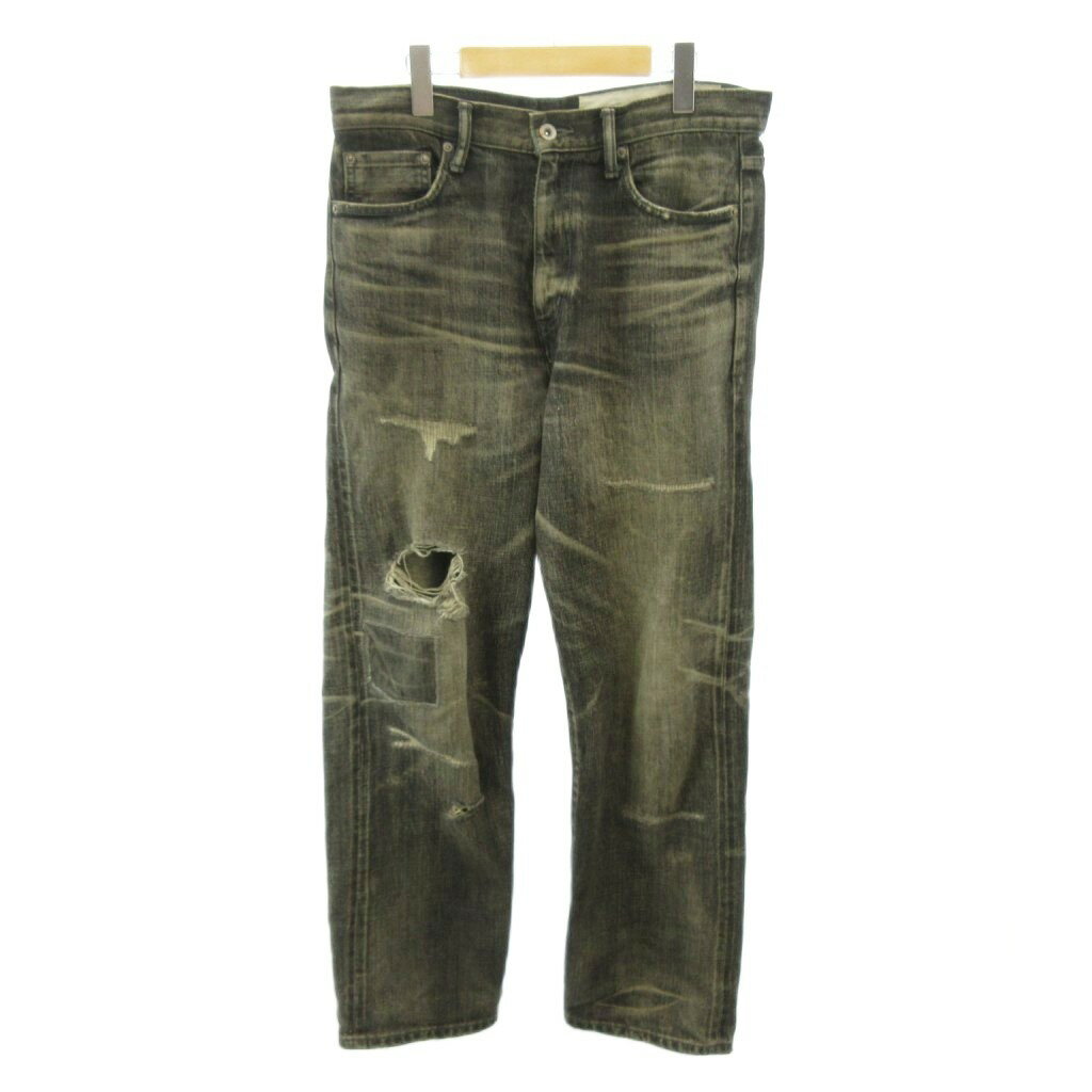 [중고] 네이버 후드 NEIGHBORHOOD 미품 25AW SAVAGE DENIM DP BASIC PANTS 쓰레기 데님 팬츠 청바지 스트레이트 지퍼 플라이 S 블랙 블랙 252XBNH-PTM08 0607 맨즈 [벡터 헌옷] 2606