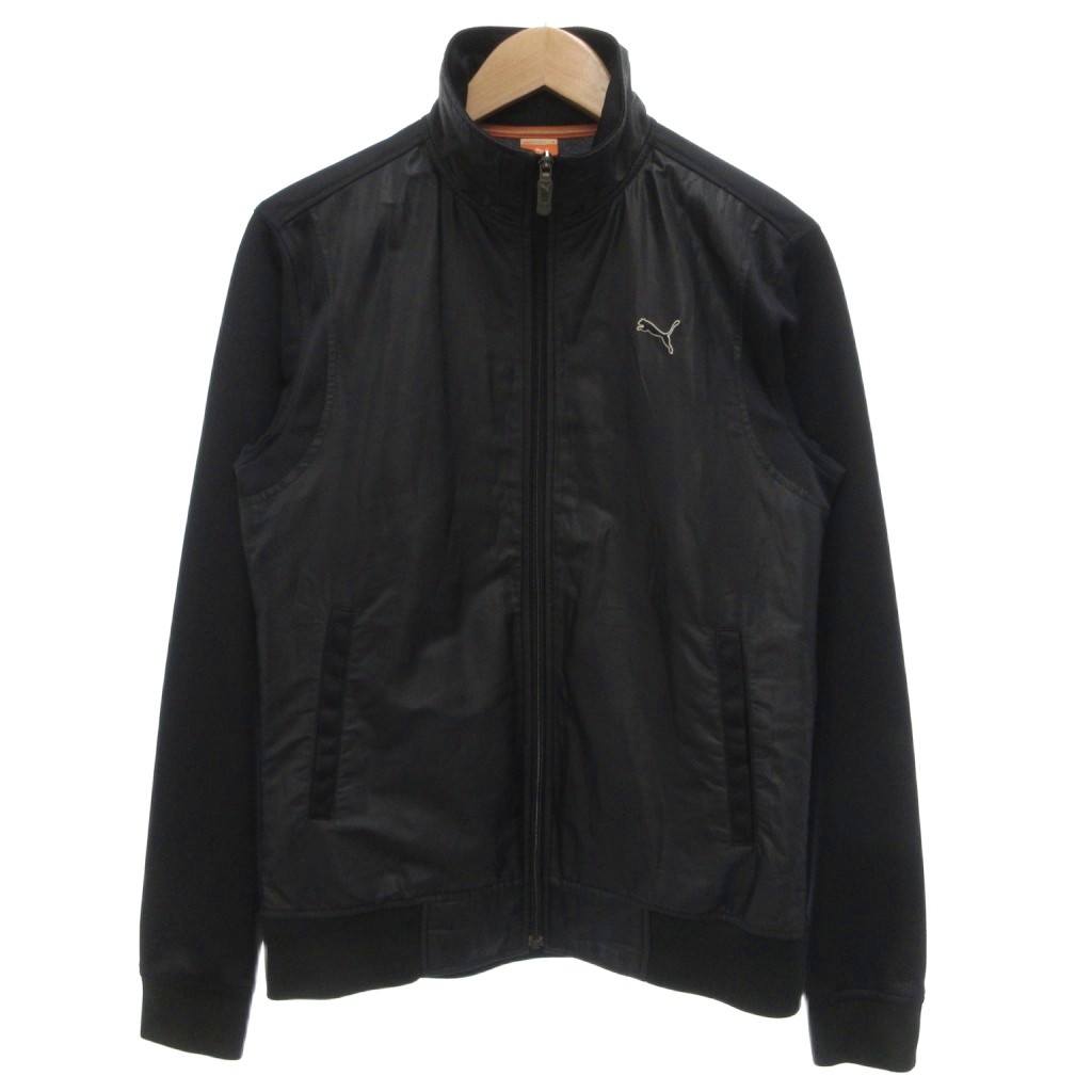 【中古】プーマ PUMA トラックジャケット ジャージ スポーツウェア M 黒 ブラック スタンドカラー 長袖 ジップアップ ロゴ ポケット /IB ■IBO101 メンズ 【ベクトル 古着】 260811