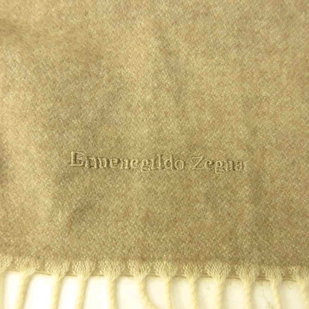 【中古】エルメネジルドゼニア Ermenegildo Zegna マフラー ロゴ 刺繍 カシミヤ100...