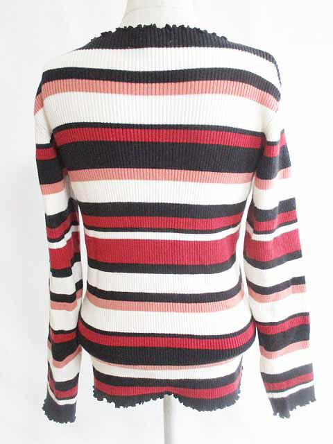 【中古】グローバルワーク GLOBAL WORK ニット カットソー リブニット 長袖 ウール ボーダー マルチカラー M レディース 【ベクトル 古着】 200409 ベクトルプレミアム店