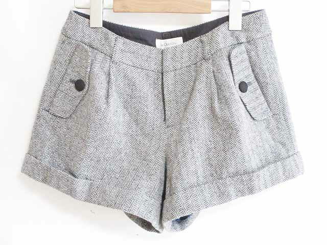 Wool - 【中古】ロイスクレヨン Lois CRAYON ショートパンツ キュロット 総柄 ウール アンゴラ 黒 グレー M レディース 【ベクトル 古着】 200424 ベクトルプレミアム店
