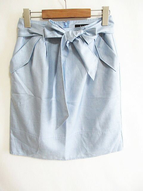 【中古】ケティ KETTY 膝丈 スカート リボンベルト 青 2 レディース 【ベクトル 古着】 200610 ベクトルプレミアム店