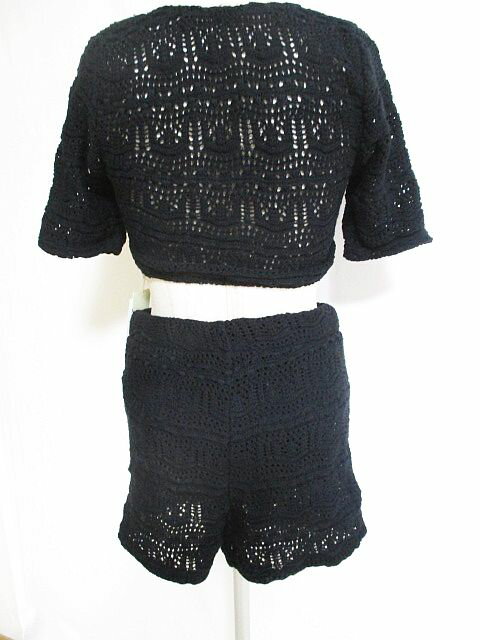 【中古】未使用品 リリーブラウン Lily Brown ビキニ タグ付き ニット ハイウエスト 水着 半袖 黒 F レディース 【ベクトル 古着】 200720 ベクトルプレミアム店