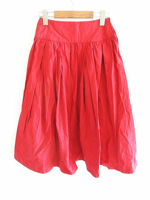 【中古】スピック&スパン Spick&Span ミモレ スカート フレア ウエストサイドファスナー 赤 34 レディース 【ベクトル 古着】 201208 ベクトルプレミアム店