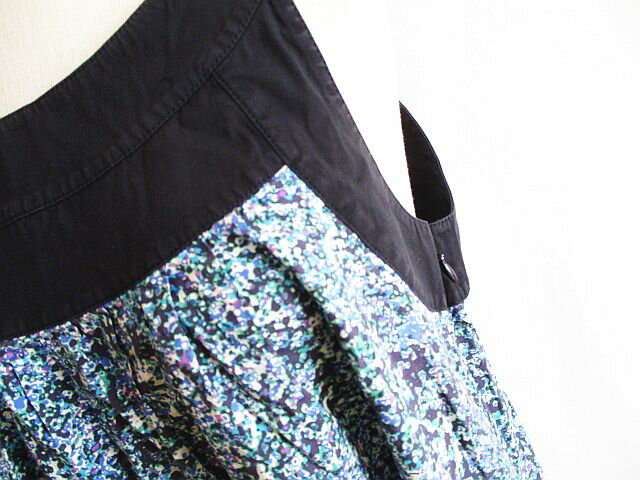 【中古】セオリー theory ワンピース ノースリーブ プリント 青 2 レディース 【ベクトル 古着】 220119