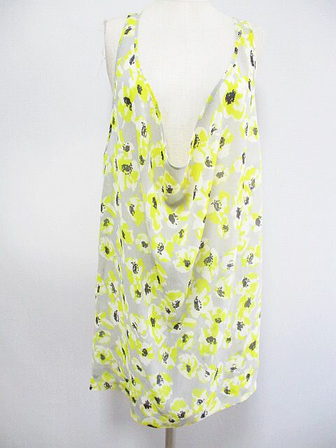 【中古】アーバンリサーチ URBAN RESEARCH 花柄 カットソー シアー ノースリーブ 黄色系 レディース 【ベクトル 古着】 220311