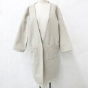 【中古】BORN FREE ORIGINALS ボーンフリーオリジナル コート ノーカラーコート 前あき ロング丈 ドロップショルダー ベージュ レディース 【ベクトル 古着】 230329