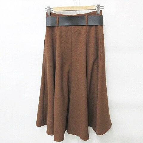 ブランド古着ベクトルプレミアム店の【中古】マイストラーダ Mystrada スカート フレアー ロング ベルト フェイクファー 茶 ブラウン 36 レディース 【ベクトル 古着】 240123｜アングル2
