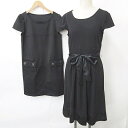 【中古】ジルドレ Jilldre ドゥエセイ due sei ワンピース 2点セット 半袖 ロング ひざ丈 無地 黒 ブラック 9AR レディース 【ベクトル ...