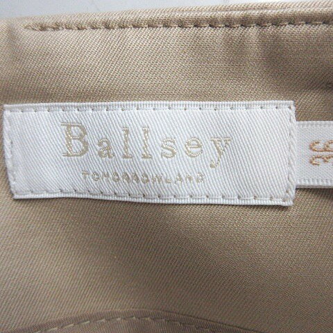 【中古】ボールジー BALLSEY トゥモローランド スカート タイト スリット ベルト 綿 ベージュ 36 レディース 【ベクトル 古着】 240808