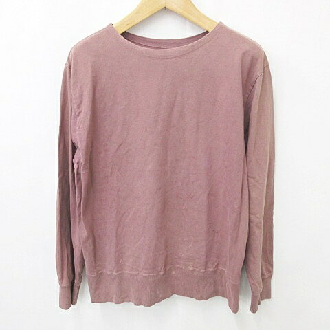 【中古】ネセサリーオアアンネセサリー necessary or Unnecessary カットソー Tシャツ 長袖 ボートネック 綿 ピンク XL ■FF メンズ 【ベクトル 古着】 240808