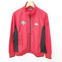 【中古】カッパ kappa ゴルフ ジャケット スポーツウエア ジャージ スタンドカラー 配色 ジップアップ 刺? ワッペン 長袖 チェック 赤 黒 白 緑 レッド ブラック ホワイト グリーン LL メンズ 【ベクトル 古着】 240814
