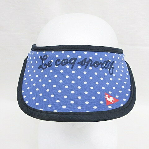 【中古】ルコックスポルティフ le coq sportif ゴルフ サンバイザー 帽子 ドット ロゴ 青 紺 白 ブルー ネイビー ホワイト FREE レディース 【ベクトル 古着】 240913