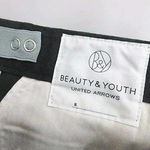 【中古】ユナイテッドアローズ BEAUTY YOUTH ビューティーアンドユース パンツ カットオフ ストレート チェック ロールアップ 緑 黒 グリーン ブラック M メンズ 【ベクトル 古着】 240924